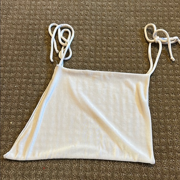 Garage Tops - Garage Cream Tie-Strap Crop Top